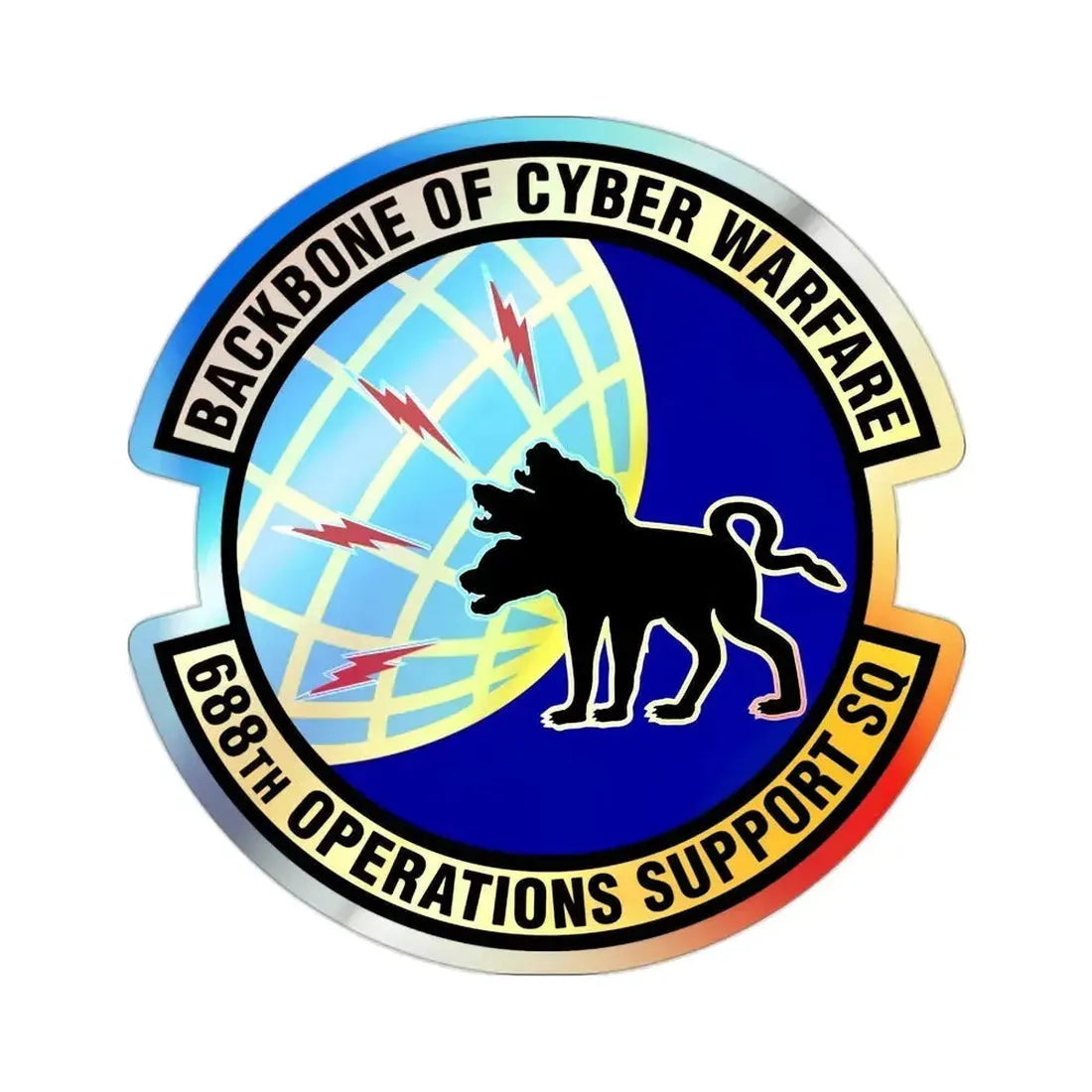 688 Operations Support Squadron ACC (U.S. Air Force) Holographic STICKER Die-Cut Vinyl Decal 2 Inch Holographic - The Sticker Space