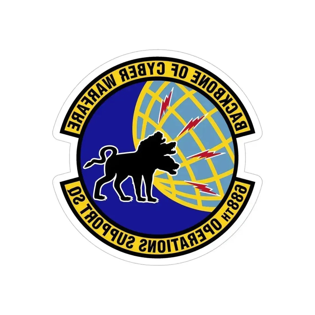 688 Operations Support Squadron ACC (U.S. Air Force) REVERSE PRINT Transparent Die-Cut STICKER 6 Inch Die-Cut Transparent - The Sticker Space