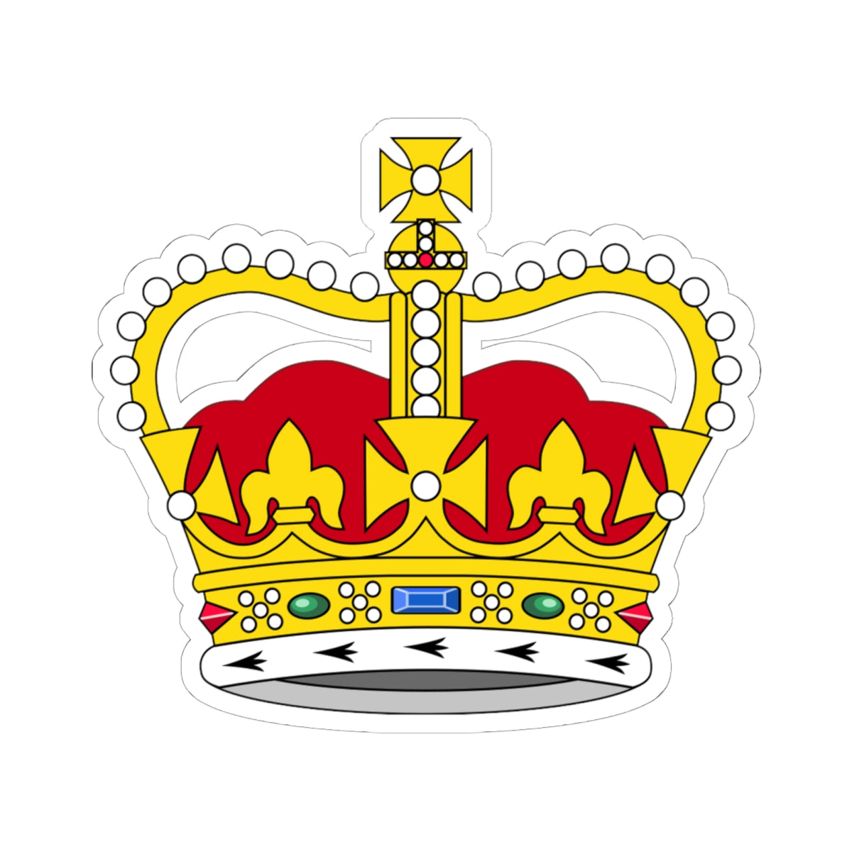 St Edwards Crown plain 3D (United Kingdom) (Military Rank) STICKER Vinyl Kiss-Cut Decal