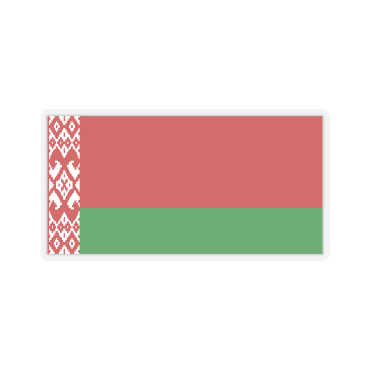 Flag of Belarus darker colors (Belarus) STICKER Vinyl Kiss-Cut Decal