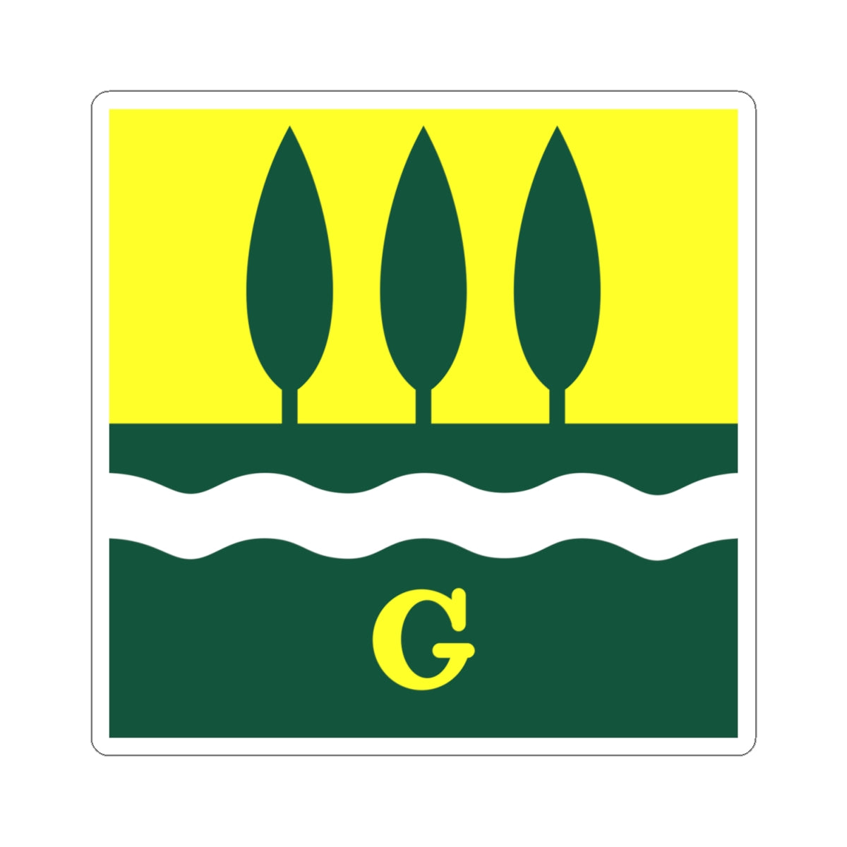 CHE Grunau ZH Flag (Switzerland) STICKER Vinyl Kiss-Cut Decal