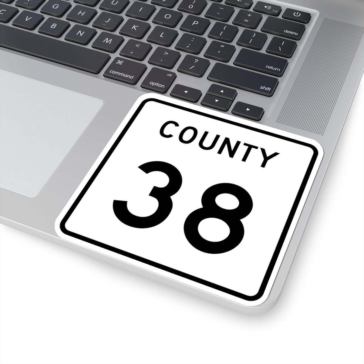County 38 square (Minnesota) (Road Sign) STICKER Vinyl Kiss-Cut Decal