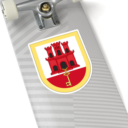 Arms of Gibraltar (United Kingdom) (Coat of Arms) STICKER Vinyl Kiss-Cut Decal