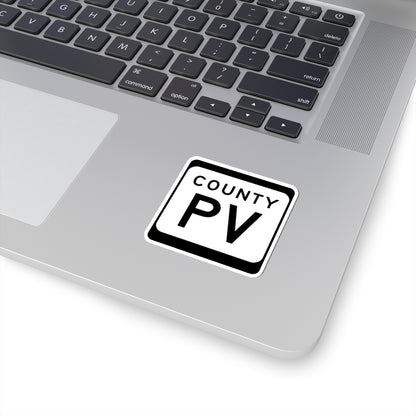 WIS County PV (Wisconsin) (Road Sign) STICKER Vinyl Kiss-Cut Decal