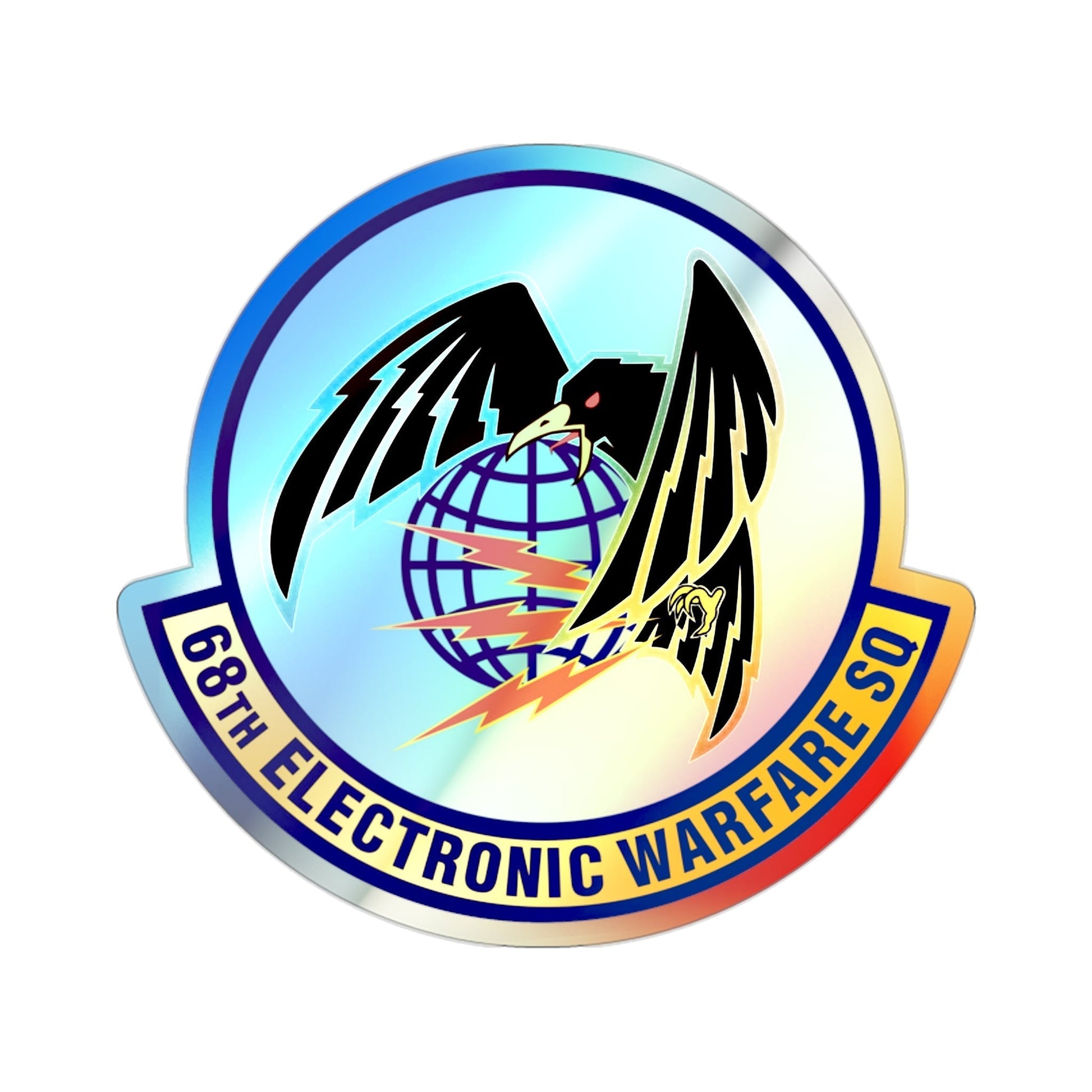 68th Electronic Warfare Squadron (U.S. Air Force) Holographic STICKER Die-Cut Vinyl Decal-2 Inch-The Sticker Space