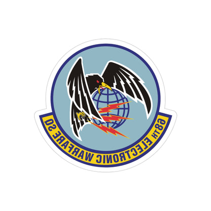 68th Electronic Warfare Squadron (U.S. Air Force) REVERSE PRINT Transparent STICKER-3" × 3"-The Sticker Space