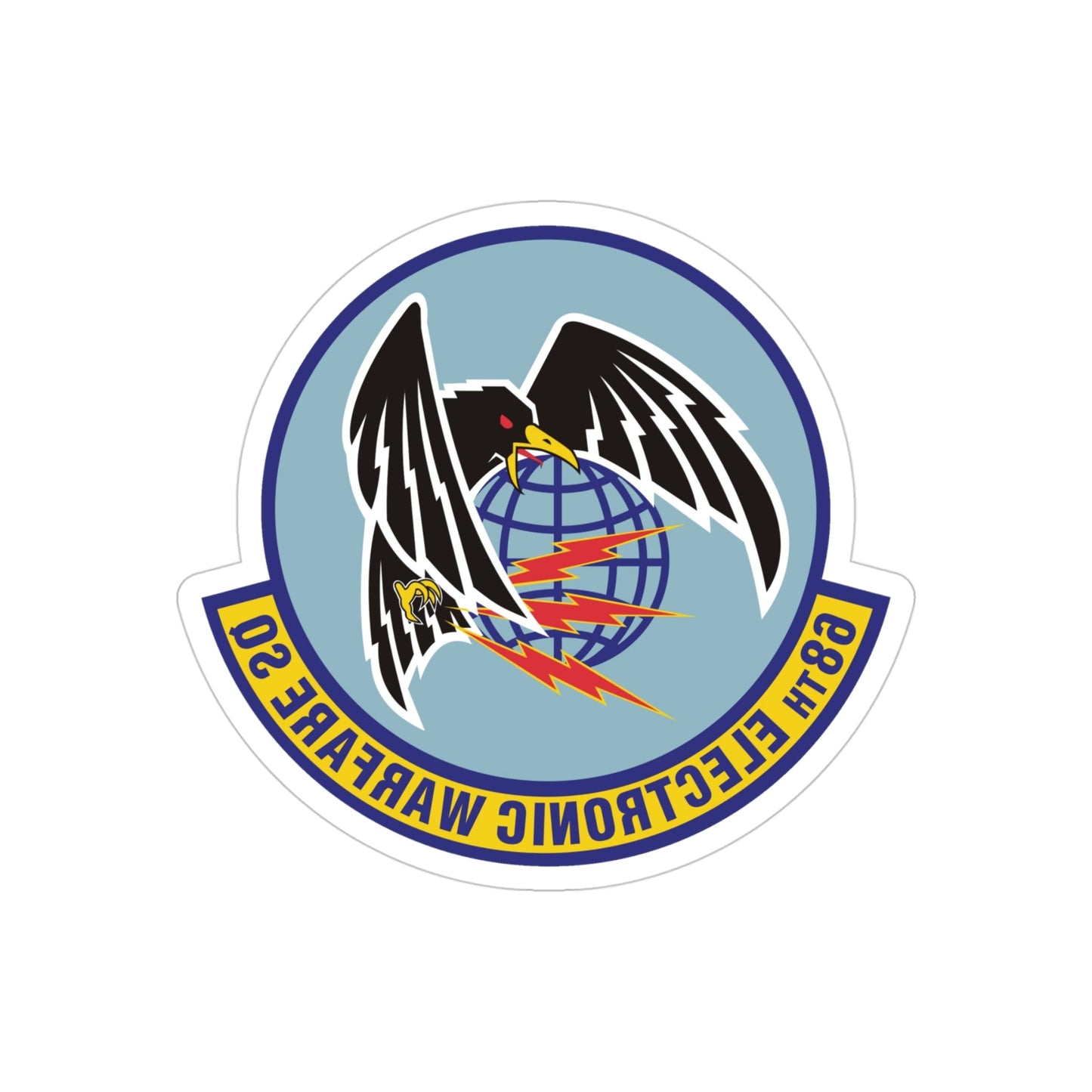 68th Electronic Warfare Squadron (U.S. Air Force) REVERSE PRINT Transparent STICKER-4" × 4"-The Sticker Space