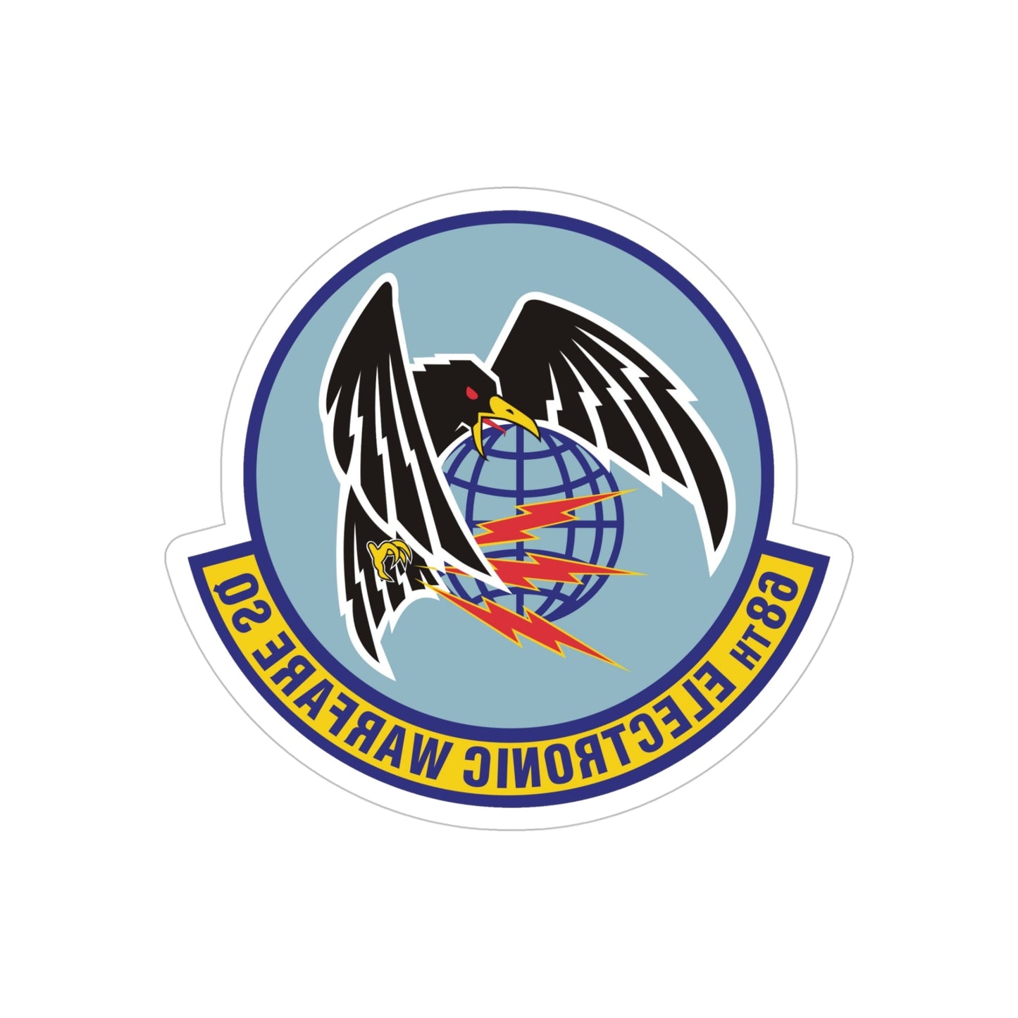 68th Electronic Warfare Squadron (U.S. Air Force) REVERSE PRINT Transparent STICKER-5" × 5"-The Sticker Space