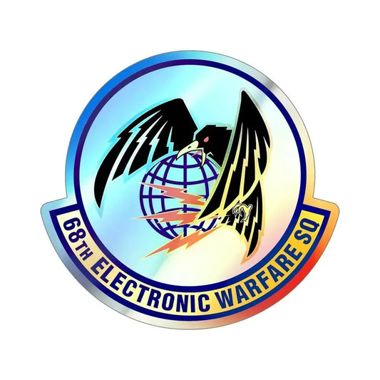 68th Electronic Warfare Squadron (U.S. Air Force) Holographic STICKER Die-Cut Vinyl Decal 6 Inch Holographic - The Sticker Space