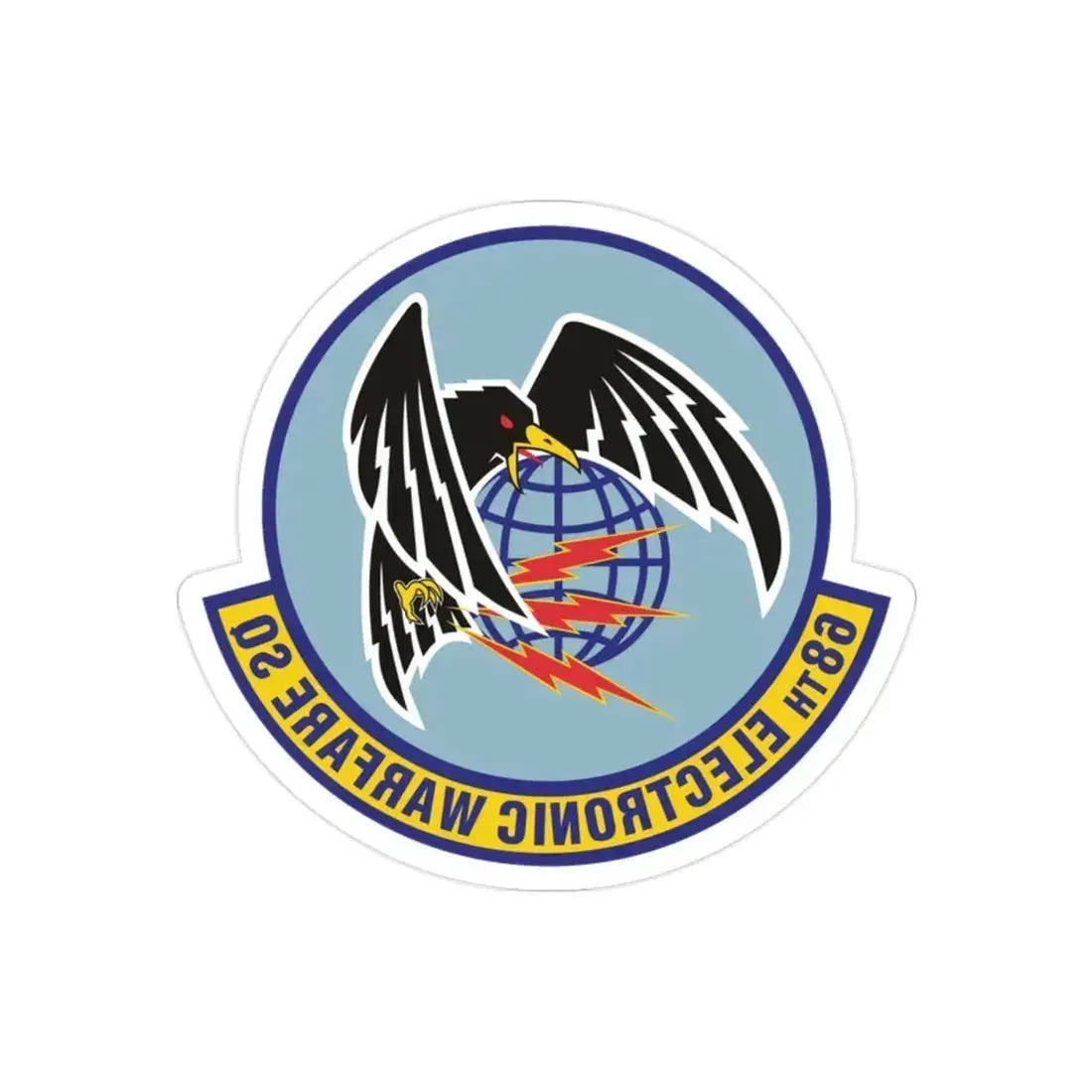 68th Electronic Warfare Squadron (U.S. Air Force) REVERSE PRINT Transparent Die-Cut STICKER 2 Inch Die-Cut Transparent - The Sticker Space