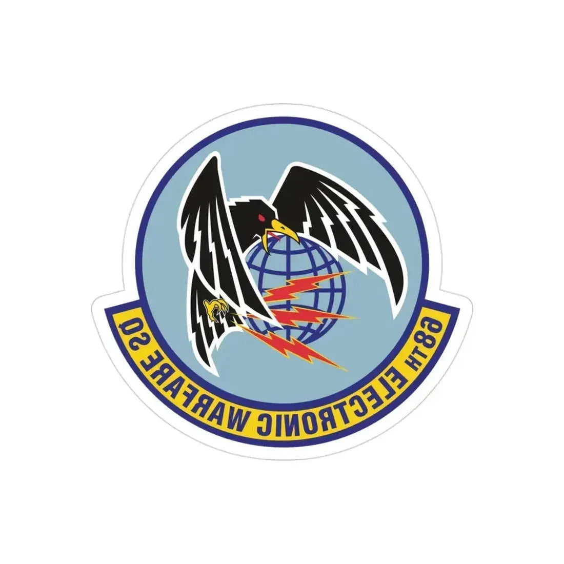 68th Electronic Warfare Squadron (U.S. Air Force) REVERSE PRINT Transparent Die-Cut STICKER 3 Inch Die-Cut Transparent - The Sticker Space
