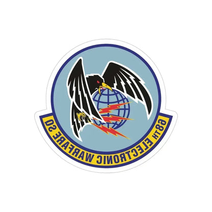 68th Electronic Warfare Squadron (U.S. Air Force) REVERSE PRINT Transparent Die-Cut STICKER 4 Inch Die-Cut Transparent - The Sticker Space