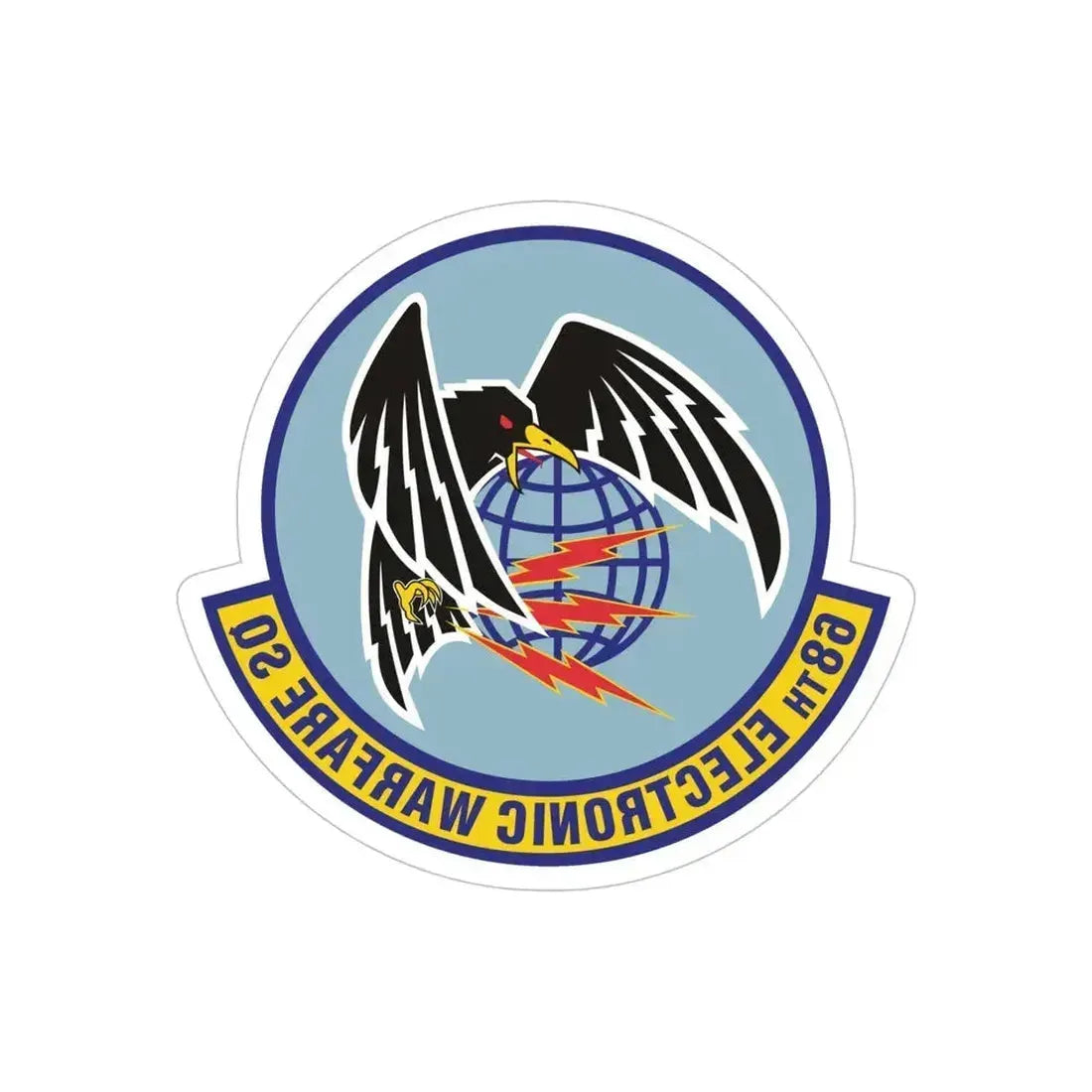 68th Electronic Warfare Squadron (U.S. Air Force) REVERSE PRINT Transparent Die-Cut STICKER 5 Inch Die-Cut Transparent - The Sticker Space