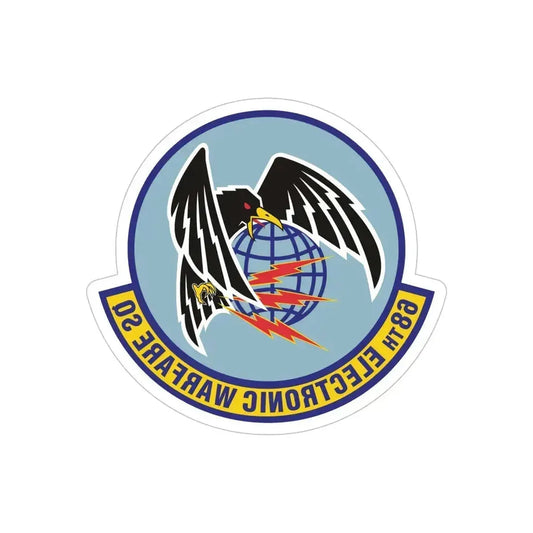 68th Electronic Warfare Squadron (U.S. Air Force) REVERSE PRINT Transparent Die-Cut STICKER 6 Inch Die-Cut Transparent - The Sticker Space