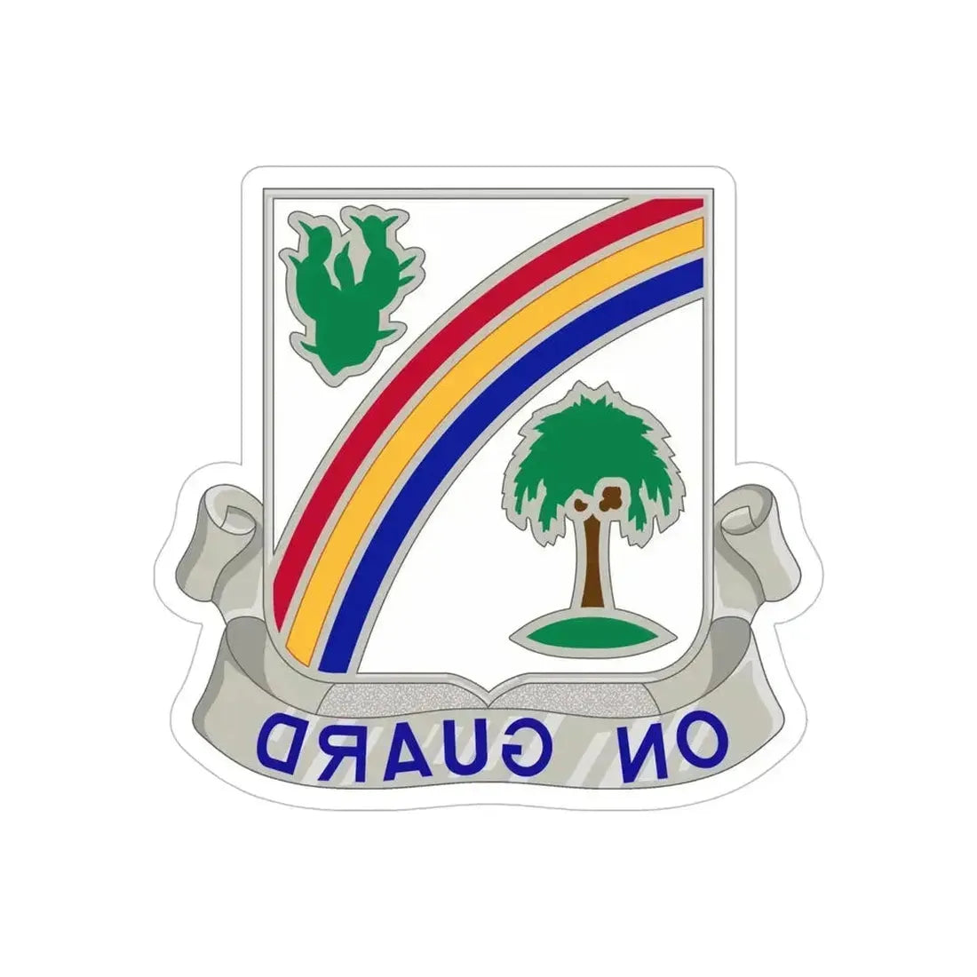 68th Infantry Regiment (U.S. Army) REVERSE PRINT Transparent Die-Cut STICKER 6 Inch Die-Cut Transparent - The Sticker Space