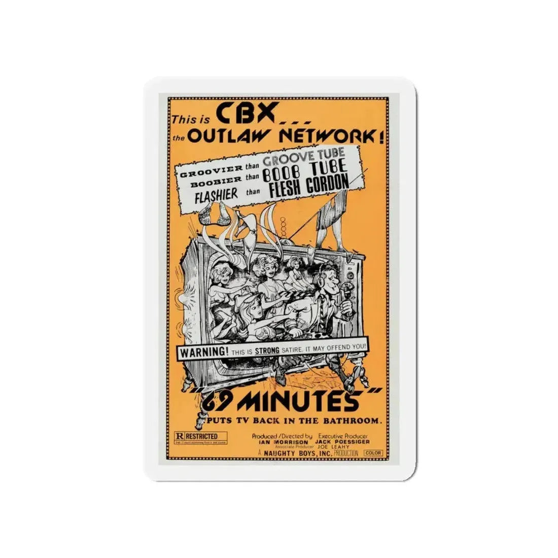 69 MINUTES 1976 Movie Poster - Refrigerator Magnet - The Sticker Space