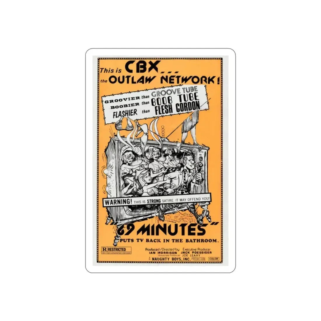 69 MINUTES 1976 Movie Poster STICKER Vinyl Die-Cut Decal 2 Inch - The Sticker Space
