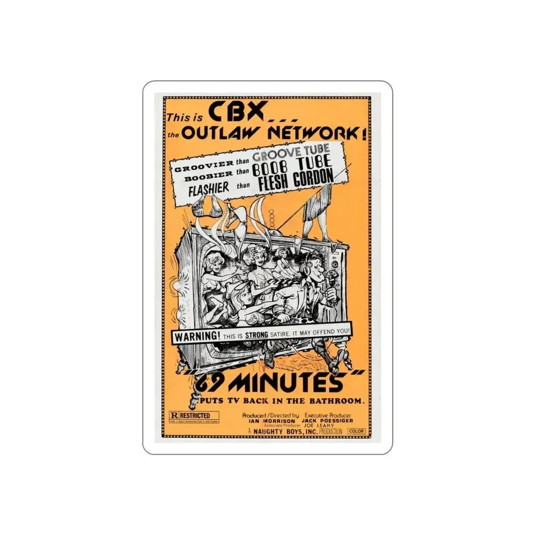 69 MINUTES 1976 Movie Poster STICKER Vinyl Die-Cut Decal - The Sticker Space