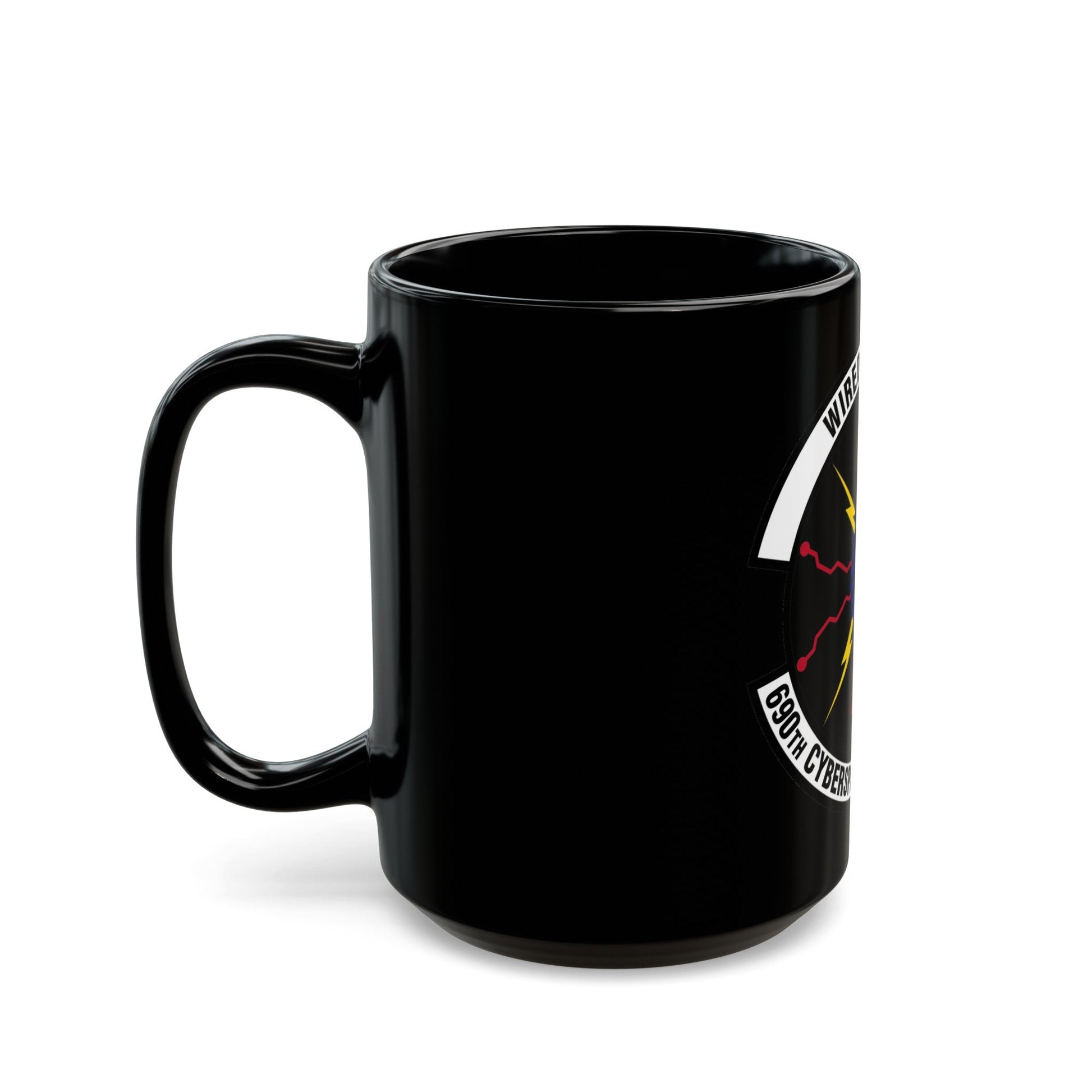 690 Cyberspace Operations Squadron AFSPC (U.S. Air Force) Black Coffee Mug-The Sticker Space