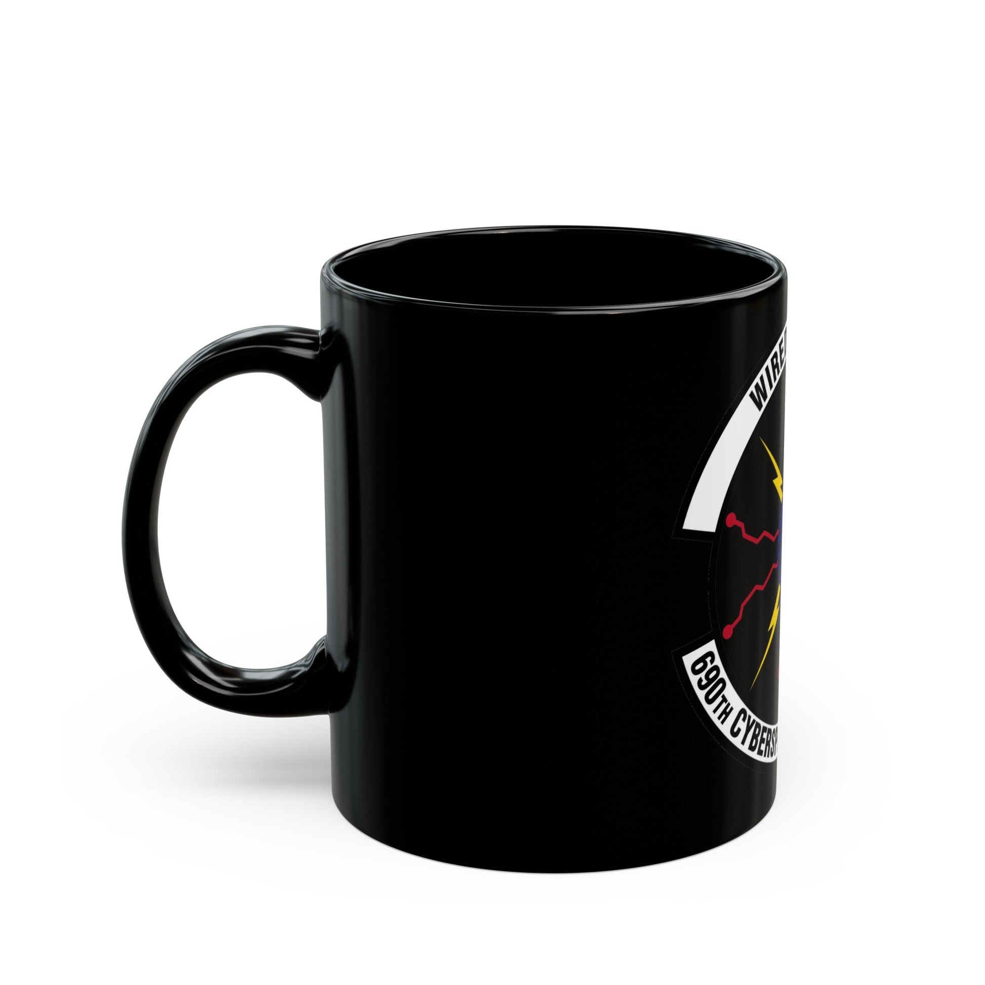 690 Cyberspace Operations Squadron AFSPC (U.S. Air Force) Black Coffee Mug-The Sticker Space