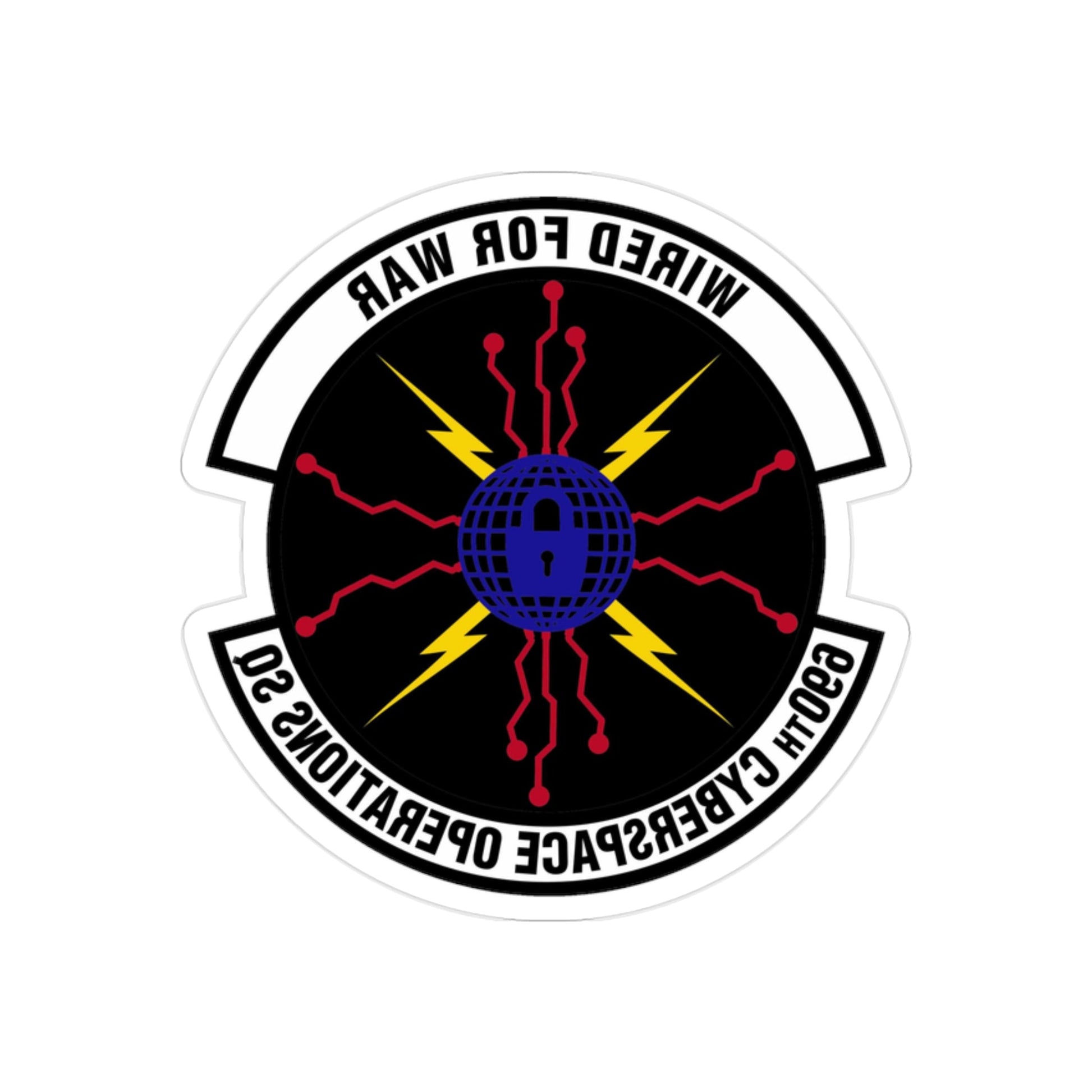 690 Cyberspace Operations Squadron AFSPC (U.S. Air Force) REVERSE PRINT Transparent STICKER-2" × 2"-The Sticker Space