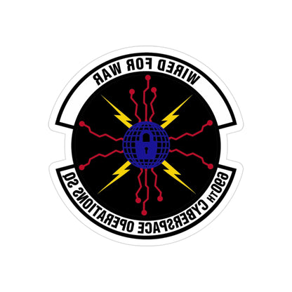 690 Cyberspace Operations Squadron AFSPC (U.S. Air Force) REVERSE PRINT Transparent STICKER-3" × 3"-The Sticker Space