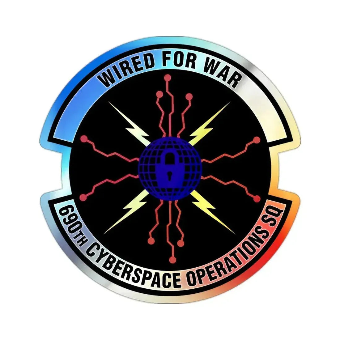 690 Cyberspace Operations Squadron AFSPC (U.S. Air Force) Holographic STICKER Die-Cut Vinyl Decal 2 Inch Holographic - The Sticker Space