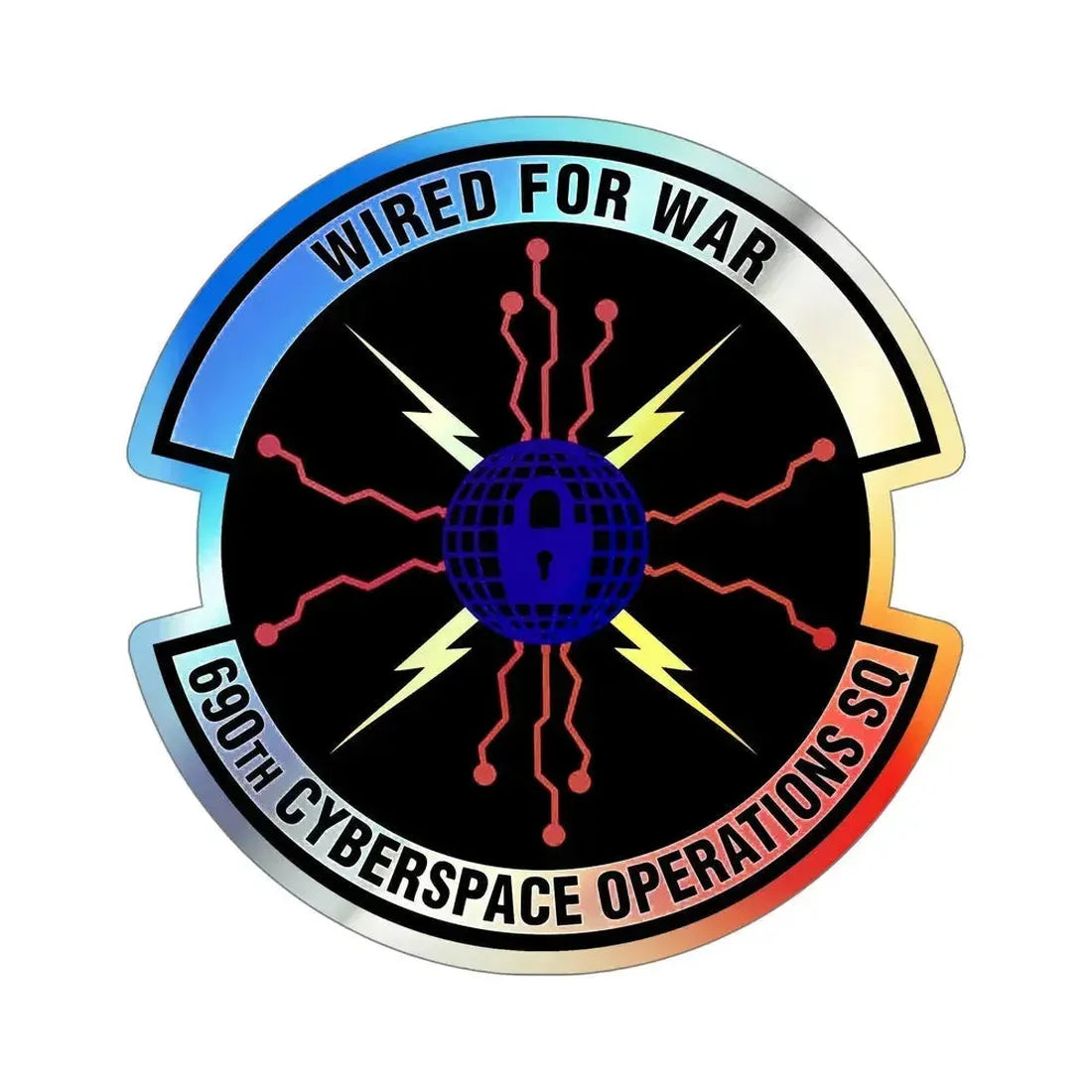 690 Cyberspace Operations Squadron AFSPC (U.S. Air Force) Holographic STICKER Die-Cut Vinyl Decal 6 Inch Holographic - The Sticker Space