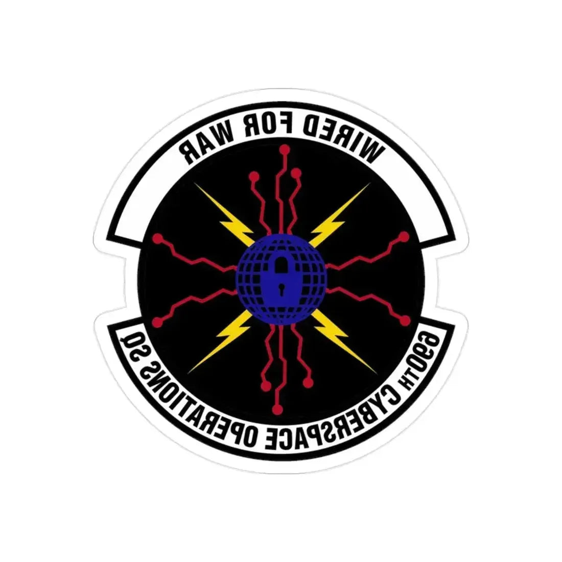 690 Cyberspace Operations Squadron AFSPC (U.S. Air Force) REVERSE PRINT Transparent Die-Cut STICKER 2 Inch Die-Cut Transparent - The Sticker Space
