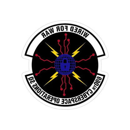 690 Cyberspace Operations Squadron AFSPC (U.S. Air Force) REVERSE PRINT Transparent Die-Cut STICKER 3 Inch Die-Cut Transparent - The Sticker Space