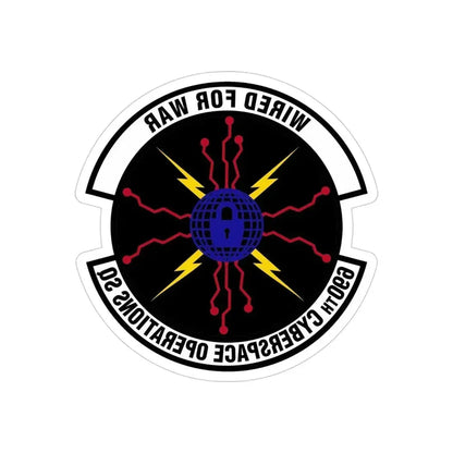 690 Cyberspace Operations Squadron AFSPC (U.S. Air Force) REVERSE PRINT Transparent Die-Cut STICKER 4 Inch Die-Cut Transparent - The Sticker Space