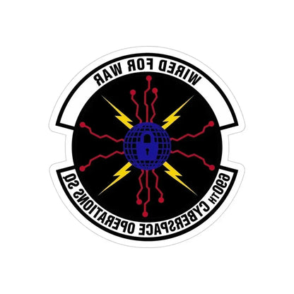 690 Cyberspace Operations Squadron AFSPC (U.S. Air Force) REVERSE PRINT Transparent Die-Cut STICKER 5 Inch Die-Cut Transparent - The Sticker Space