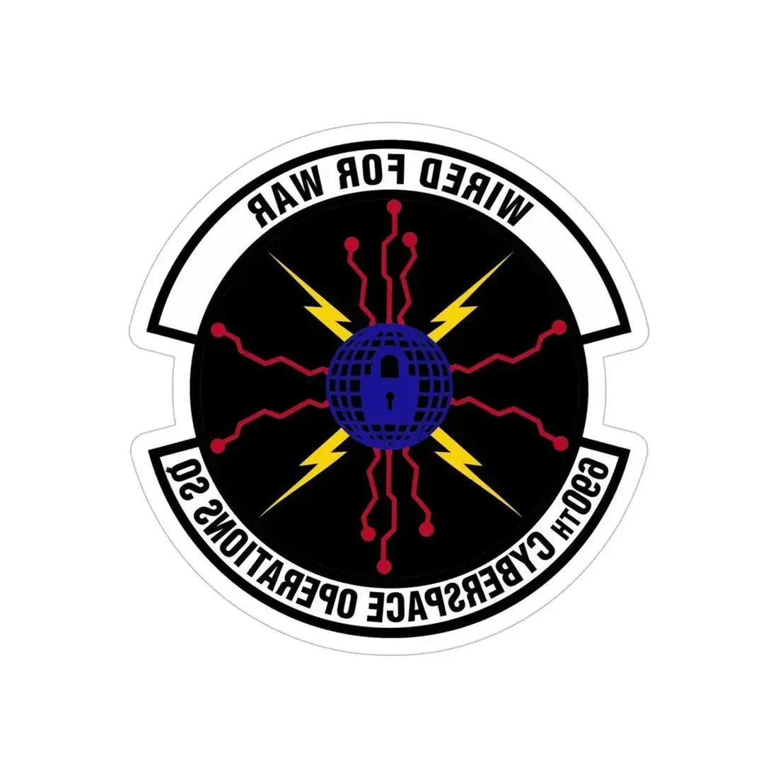 690 Cyberspace Operations Squadron AFSPC (U.S. Air Force) REVERSE PRINT Transparent Die-Cut STICKER - The Sticker Space