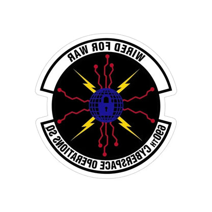 690 Cyberspace Operations Squadron AFSPC (U.S. Air Force) REVERSE PRINT Transparent Die-Cut STICKER - The Sticker Space