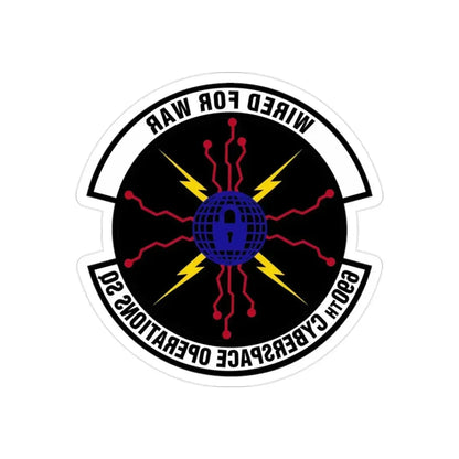690 Cyberspace Operations Squadron AFSPC (U.S. Air Force) REVERSE PRINT Transparent Die-Cut STICKER - The Sticker Space