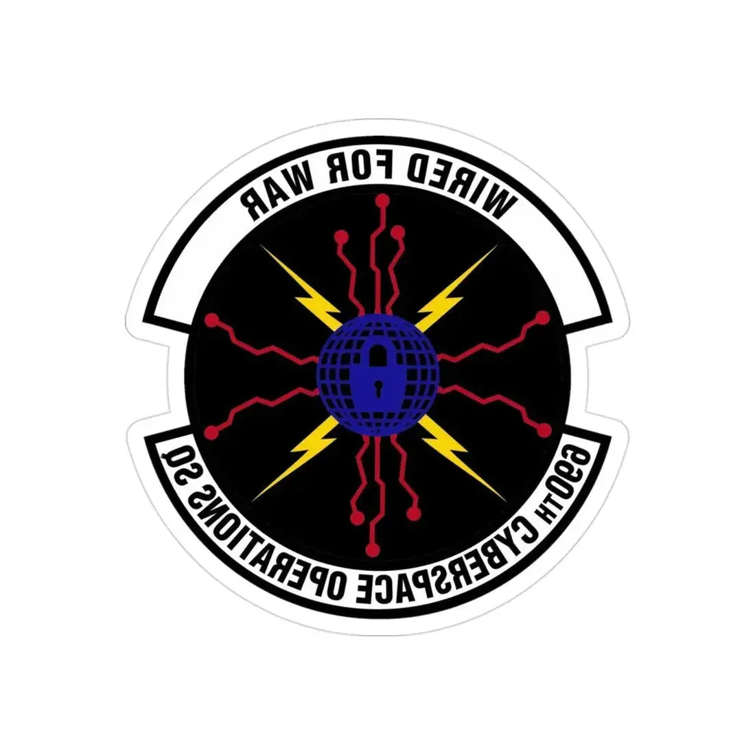 690 Cyberspace Operations Squadron AFSPC (U.S. Air Force) REVERSE PRINT Transparent Die-Cut STICKER - The Sticker Space