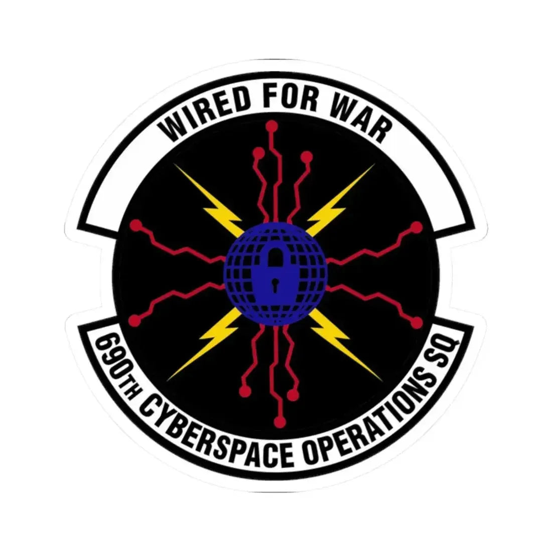 690 Cyberspace Operations Squadron AFSPC (U.S. Air Force) STICKER Vinyl Kiss-Cut Decal 2 Inch White - The Sticker Space
