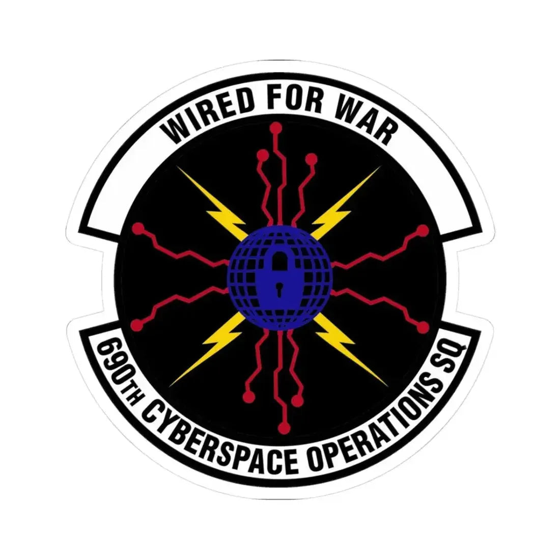 690 Cyberspace Operations Squadron AFSPC (U.S. Air Force) STICKER Vinyl Kiss-Cut Decal 3 Inch White - The Sticker Space