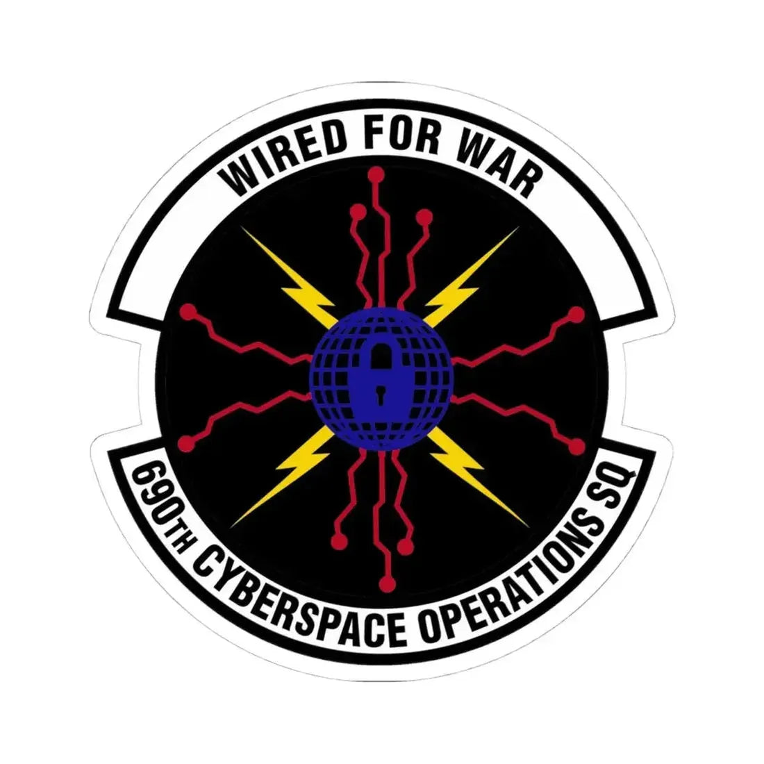 690 Cyberspace Operations Squadron AFSPC (U.S. Air Force) STICKER Vinyl Kiss-Cut Decal 4 Inch White - The Sticker Space