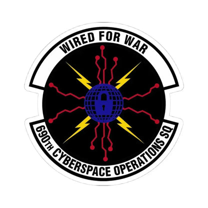 690 Cyberspace Operations Squadron AFSPC (U.S. Air Force) STICKER Vinyl Kiss-Cut Decal 4 Inch White - The Sticker Space