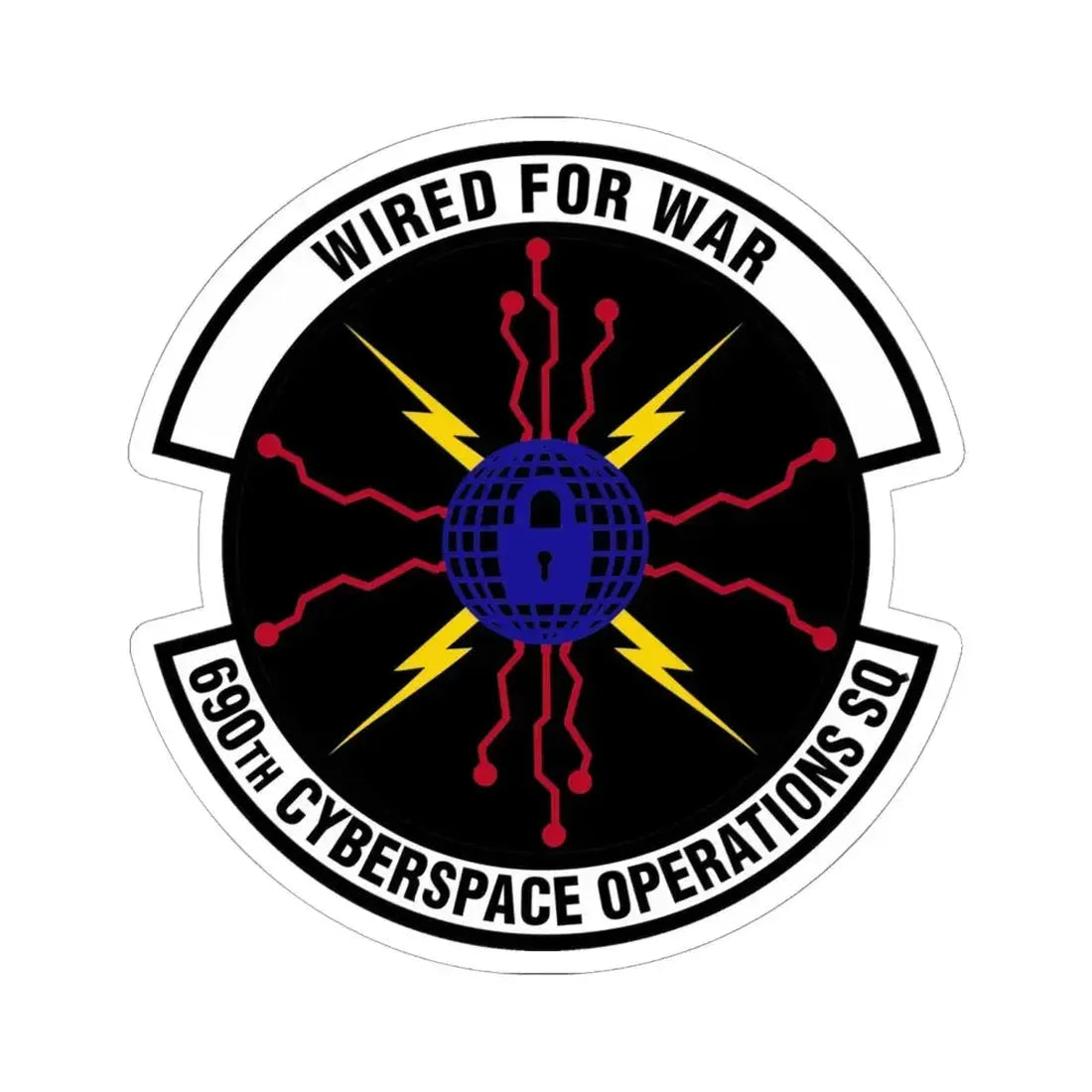 690 Cyberspace Operations Squadron AFSPC (U.S. Air Force) STICKER Vinyl Kiss-Cut Decal 6 Inch White - The Sticker Space