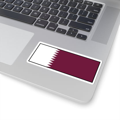 Flag of Qatar bordered (Qatar) STICKER Vinyl Kiss-Cut Decal