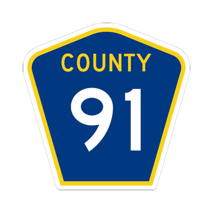 County 91 MN (Minnesota) (Road Sign) STICKER Vinyl Kiss-Cut Decal