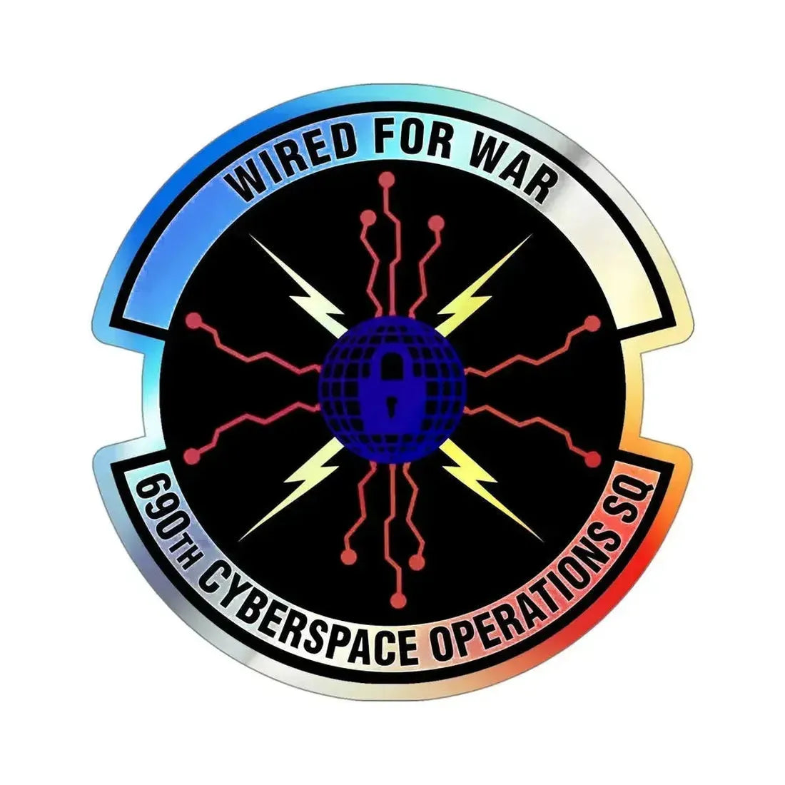 690th Cyberspace Operations (U.S. Air Force) Holographic STICKER Die-Cut Vinyl Decal 4 Inch Holographic - The Sticker Space