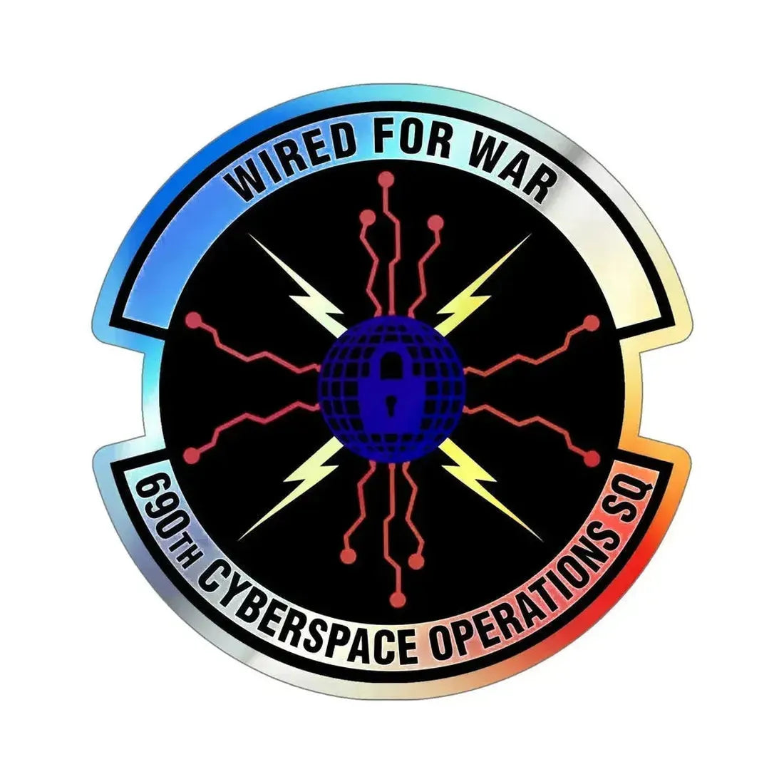 690th Cyberspace Operations (U.S. Air Force) Holographic STICKER Die-Cut Vinyl Decal 6 Inch Holographic - The Sticker Space