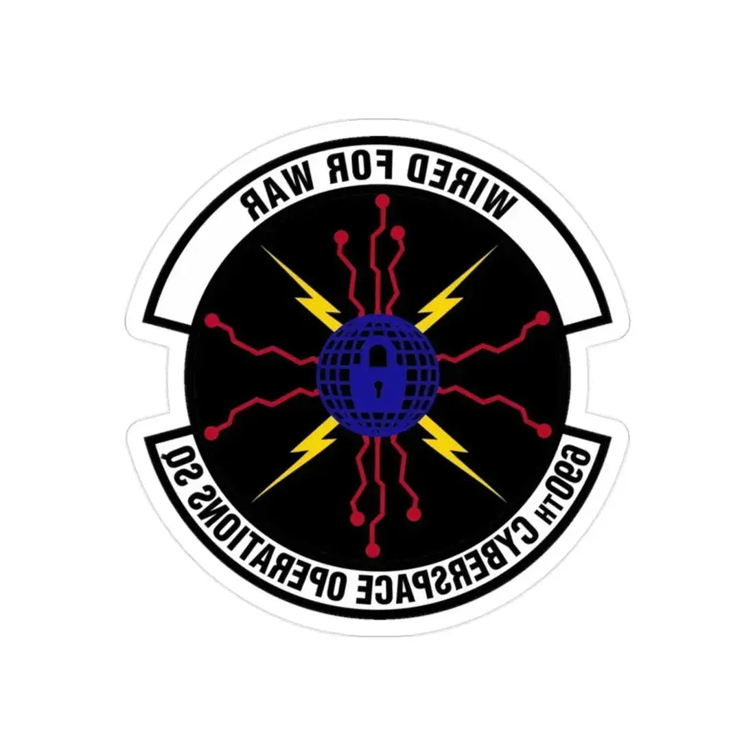 690th Cyberspace Operations (U.S. Air Force) REVERSE PRINT Transparent Die-Cut STICKER 2 Inch Die-Cut Transparent - The Sticker Space