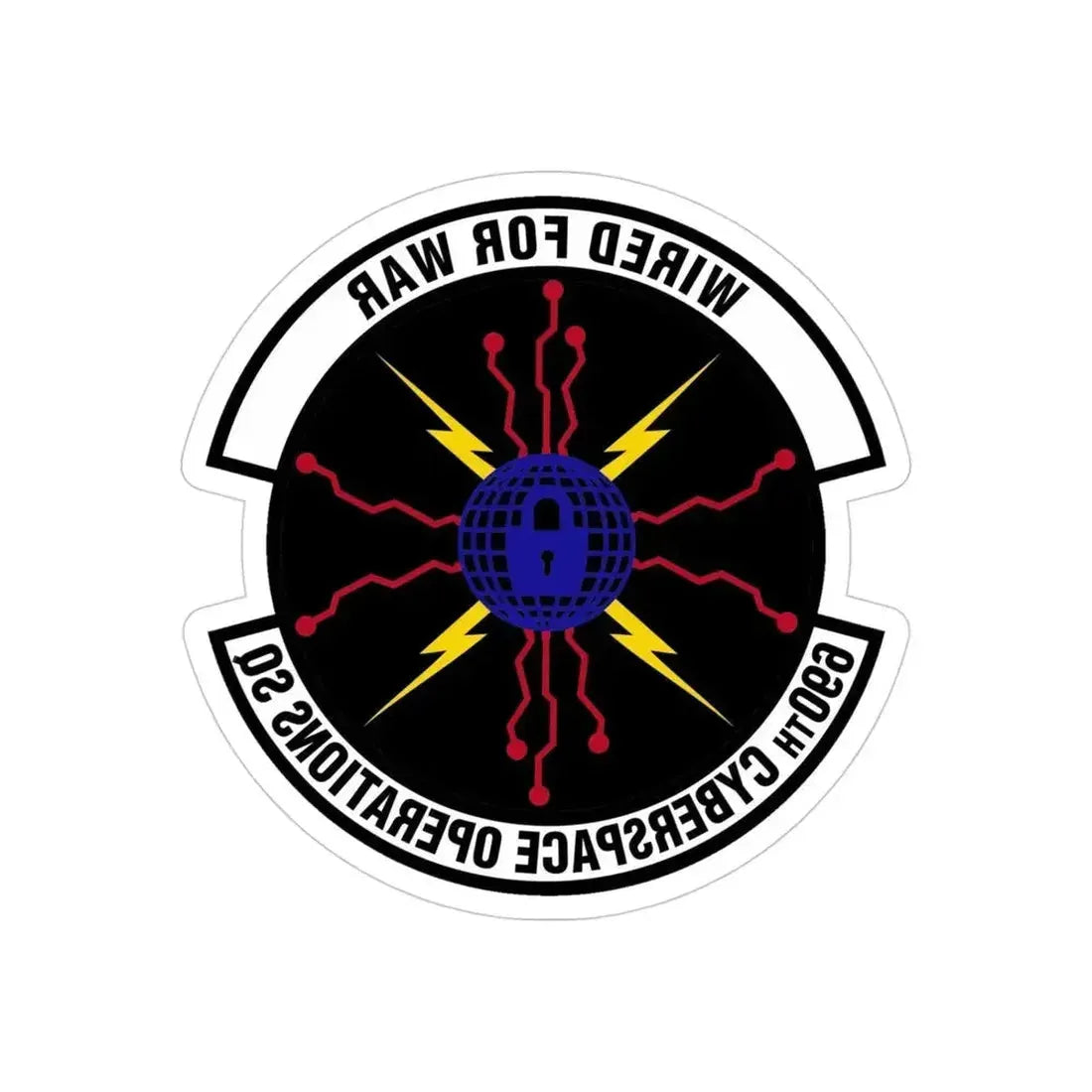 690th Cyberspace Operations (U.S. Air Force) REVERSE PRINT Transparent Die-Cut STICKER 4 Inch Die-Cut Transparent - The Sticker Space