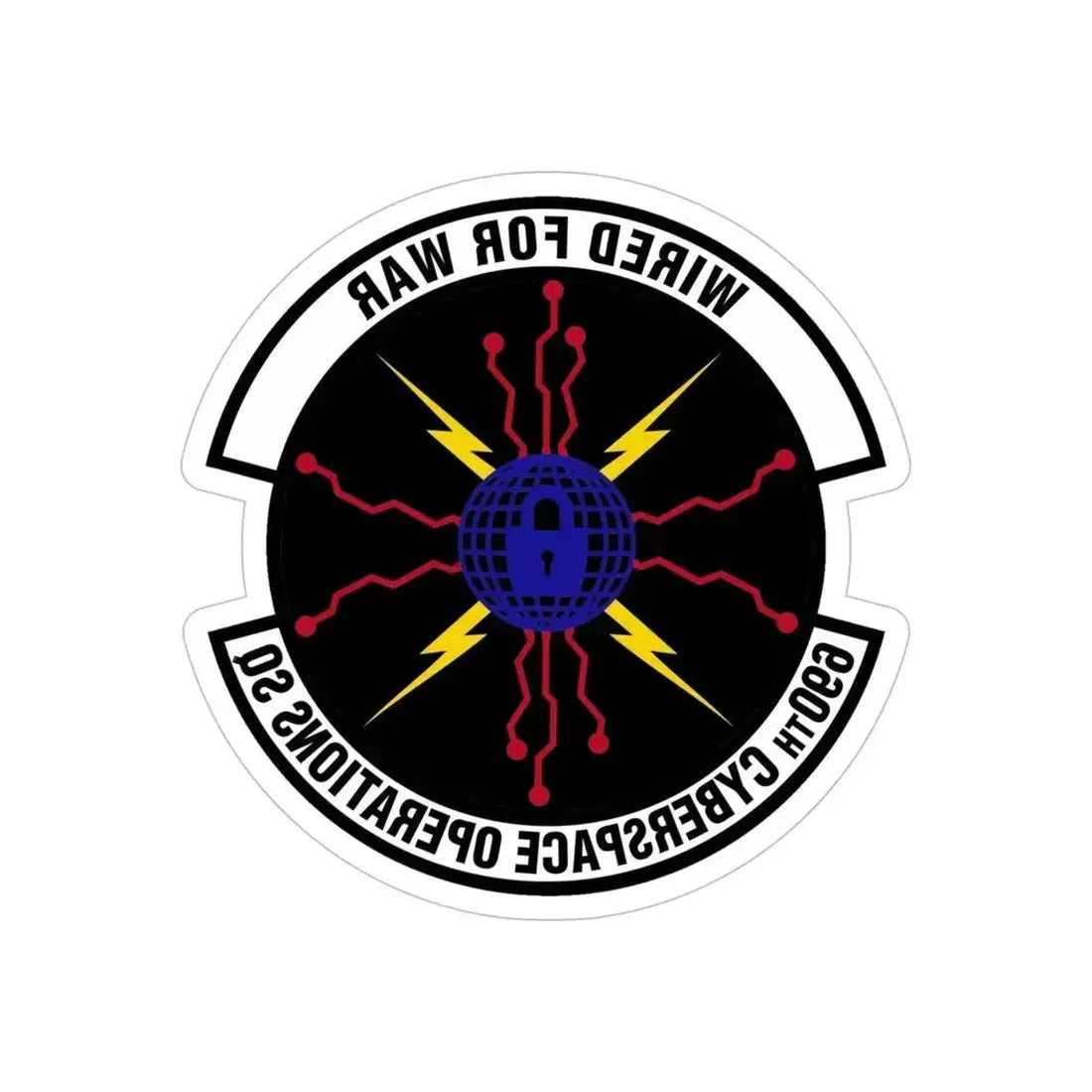 690th Cyberspace Operations (U.S. Air Force) REVERSE PRINT Transparent Die-Cut STICKER 5 Inch Die-Cut Transparent - The Sticker Space