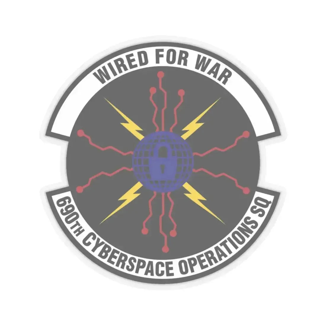 690th Cyberspace Operations (U.S. Air Force) STICKER Vinyl Kiss-Cut Decal 3 Inch Transparent - The Sticker Space
