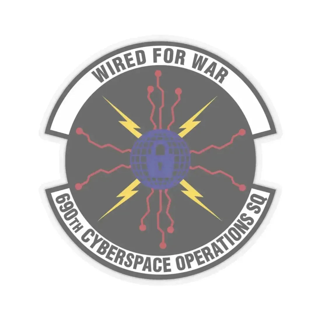 690th Cyberspace Operations (U.S. Air Force) STICKER Vinyl Kiss-Cut Decal 4 Inch Transparent - The Sticker Space